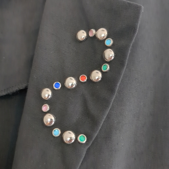 VTG Joseph Ribkoff Cropped Blazer 80s Colorful Embellished Women's SZ 12 Black - Picture 9 of 10